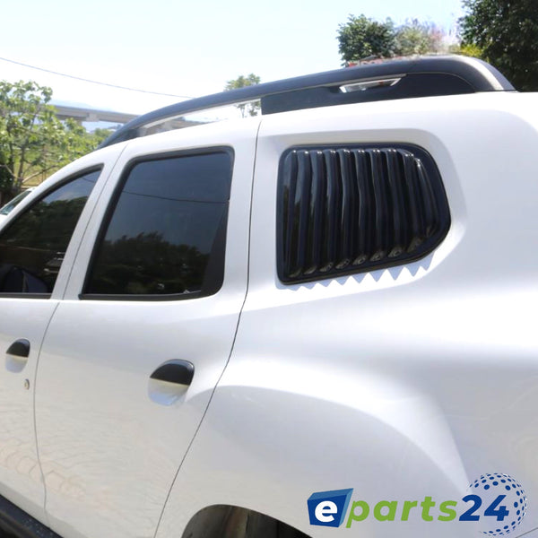 Fensterlamellen Heckfenster Heckscheibenabdeckung Lammellen Abdeckung  passend für Dacia Duster 2 II ab 2018- schwarz klebend 2tlg. – E-Parts24