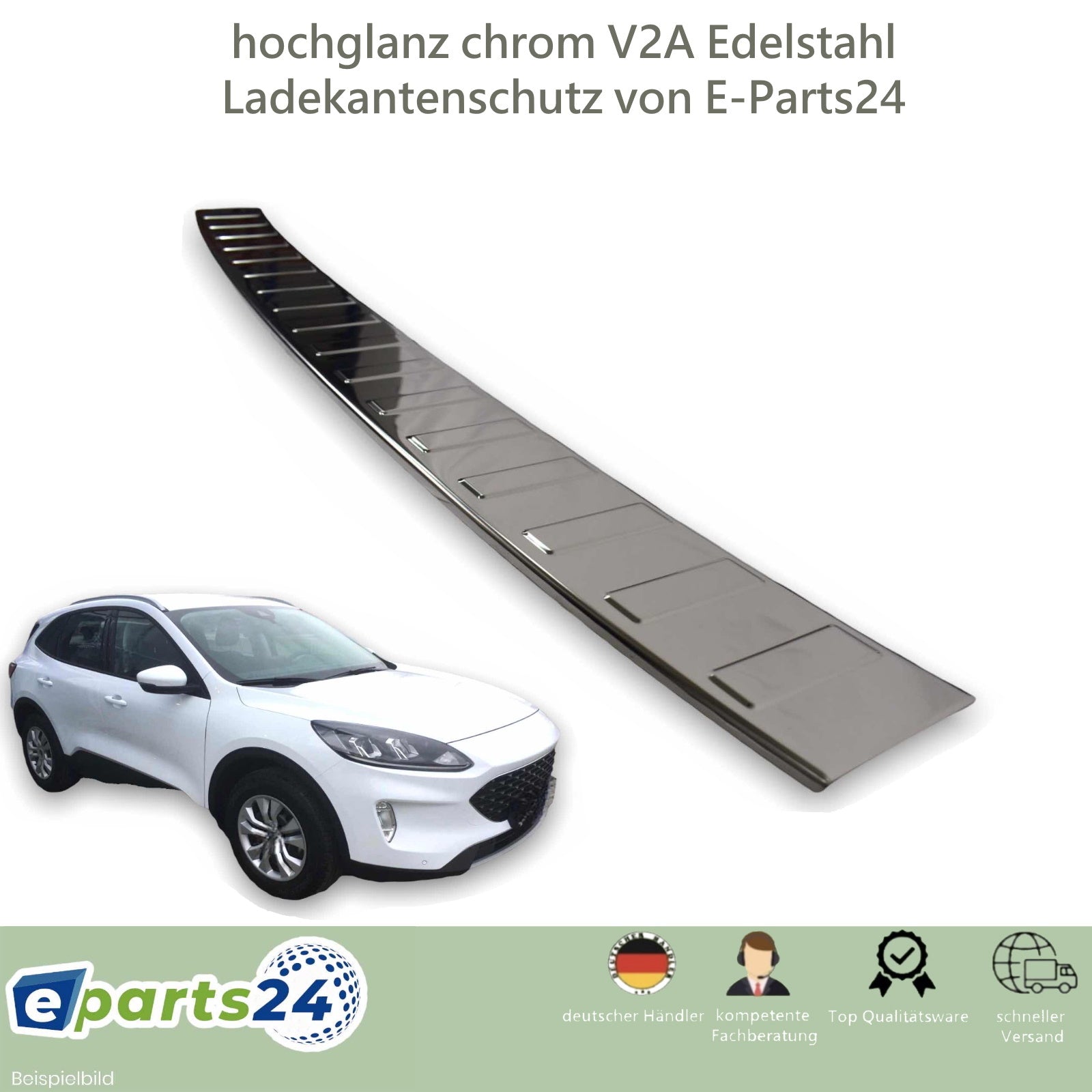 Ladekantenschutz für Ford Kuga 3 III ST Line Hybrid ab 2020-2022 Edelstahl glanz