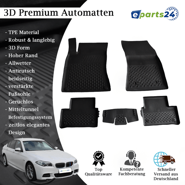 Premium F11 – Touring Automatten Fußmatten TPE 5tlg Limo E-Parts24 für F10 5er BMW