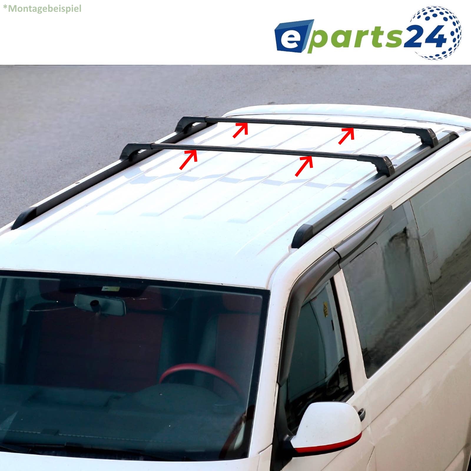 Roof rack cross bar support for closed railing 120cm universal black