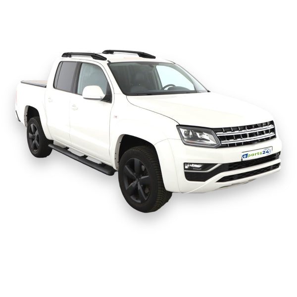 Dachreling Reling Grundträger für VW Amarok ab Bj. 2010- Alu schwarz 2tlg Set