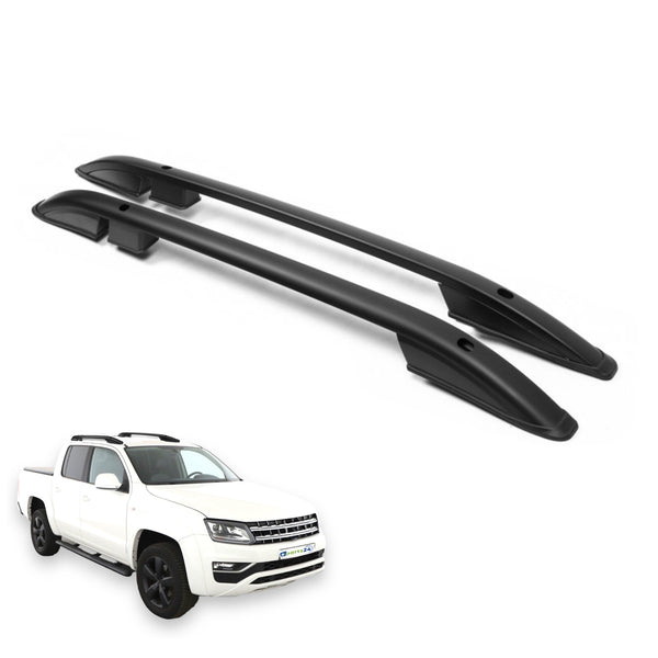 Dachreling Reling Grundträger für VW Amarok ab Bj. 2010- Alu schwarz 2tlg Set