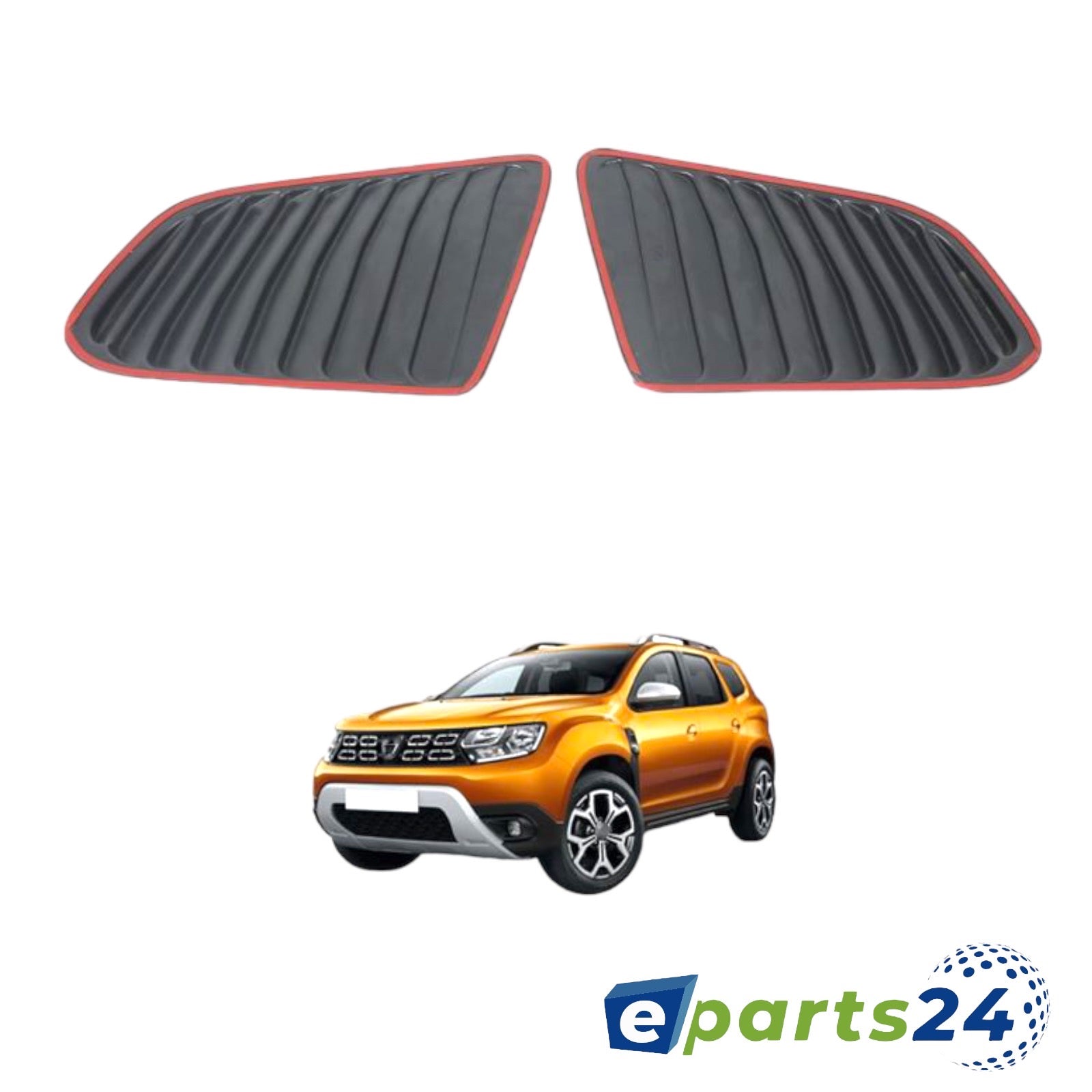 Fensterlamellen Heckfenster Heckscheibenabdeckung Lammellen Abdeckung  passend für Dacia Duster 2 II ab 2018- schwarz klebend 2tlg. – E-Parts24