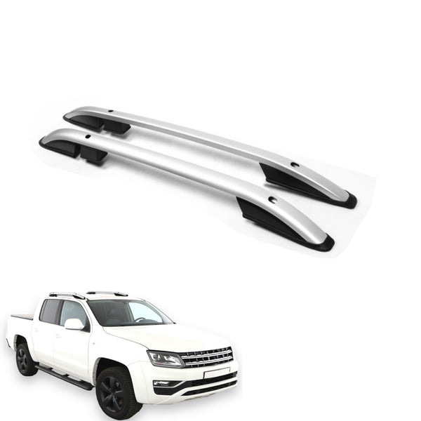 Dachreling Reling Grundträger für VW Amarok ab Bj. 2010- Alu silber 2tlg Set