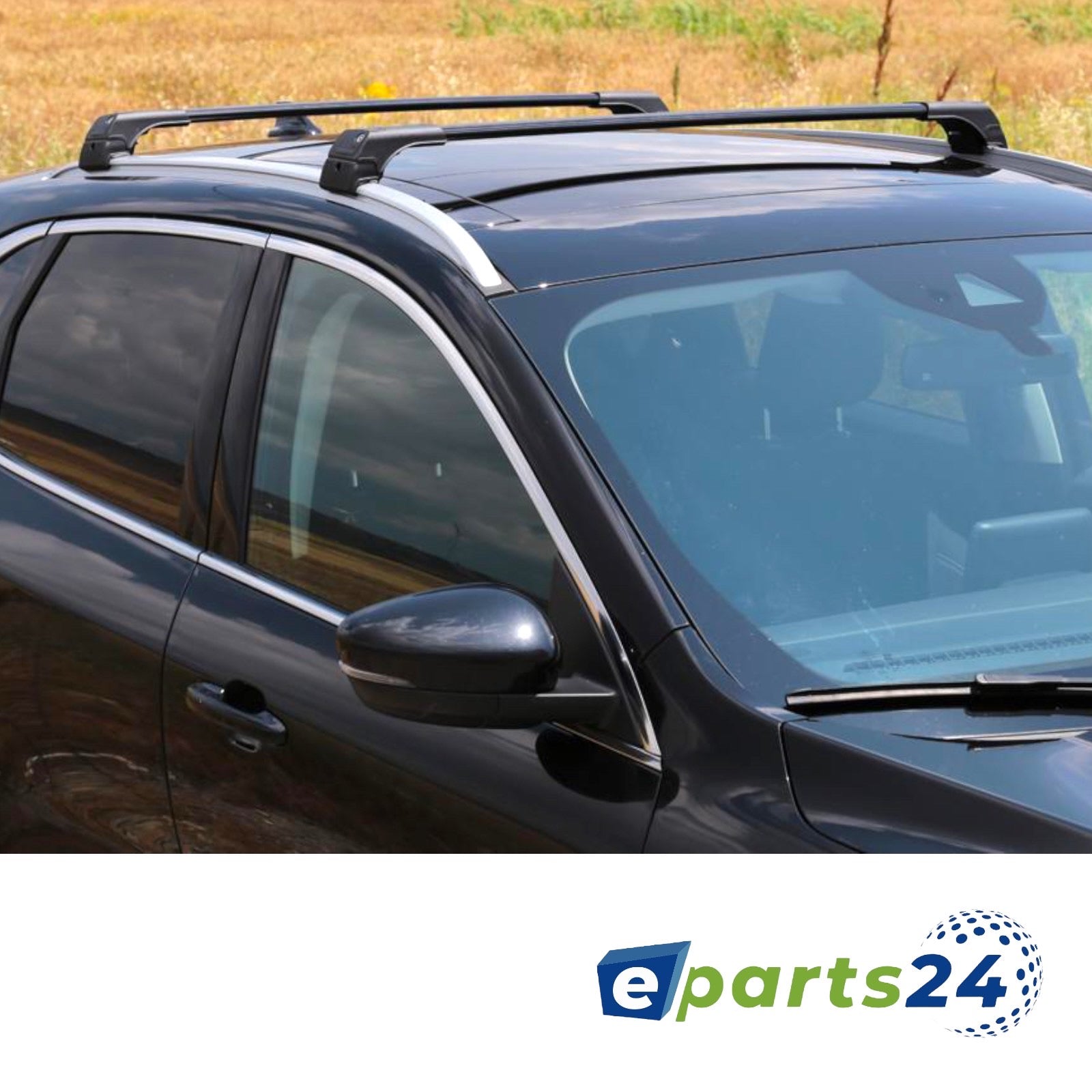 Roof rack cross bars for Opel Mokka A 2012-2020 closed railing aluminum black