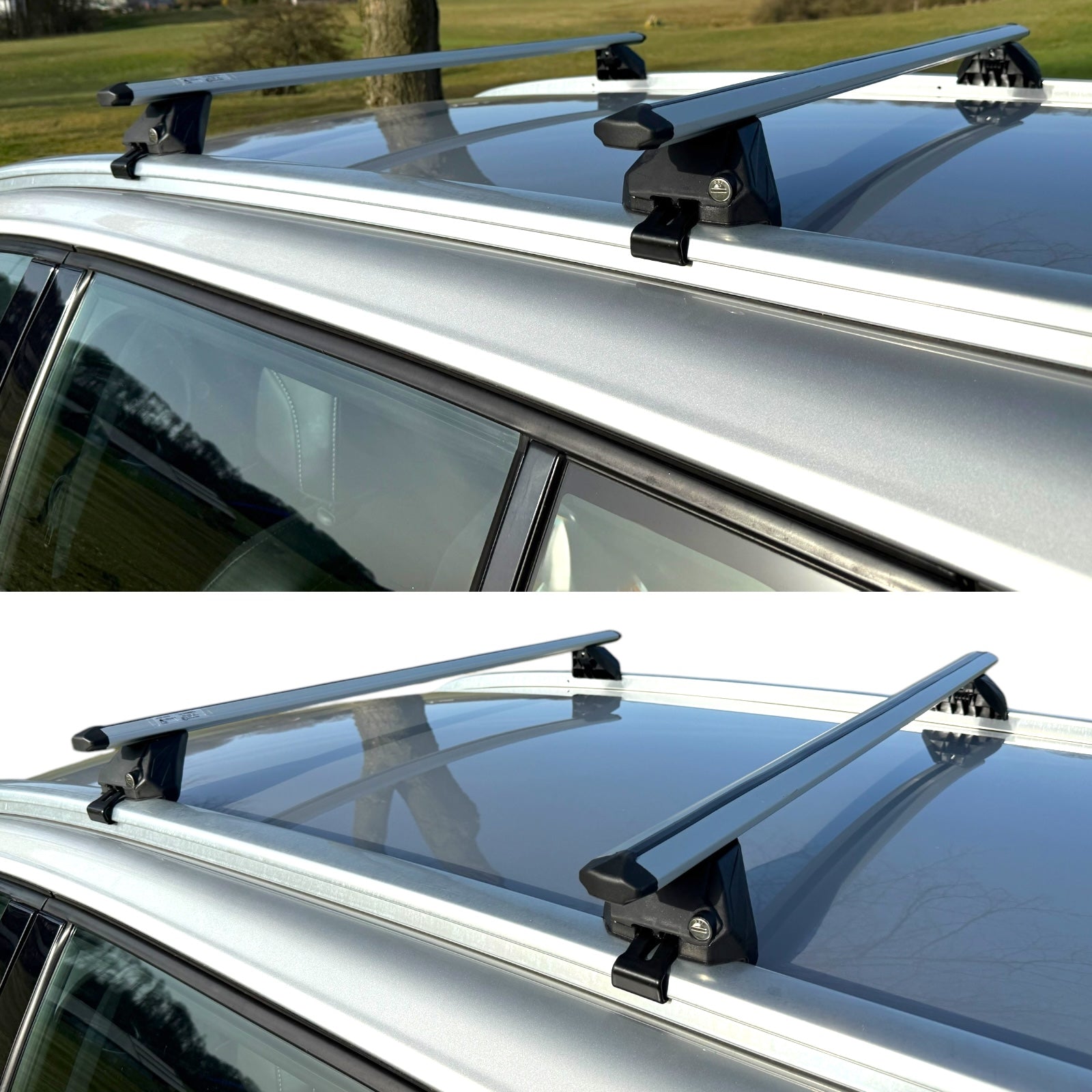 Roof rack cross bar carrier closed for Mercedes GLC from 2022- aluminum silver
