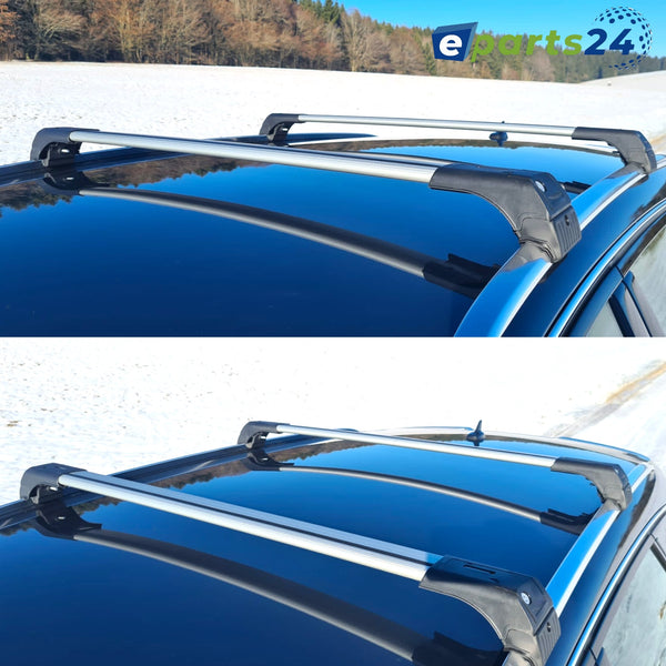 Roof rack cross bar support for Audi A6 C7 Avant year 2011-2018 aluminum silver set