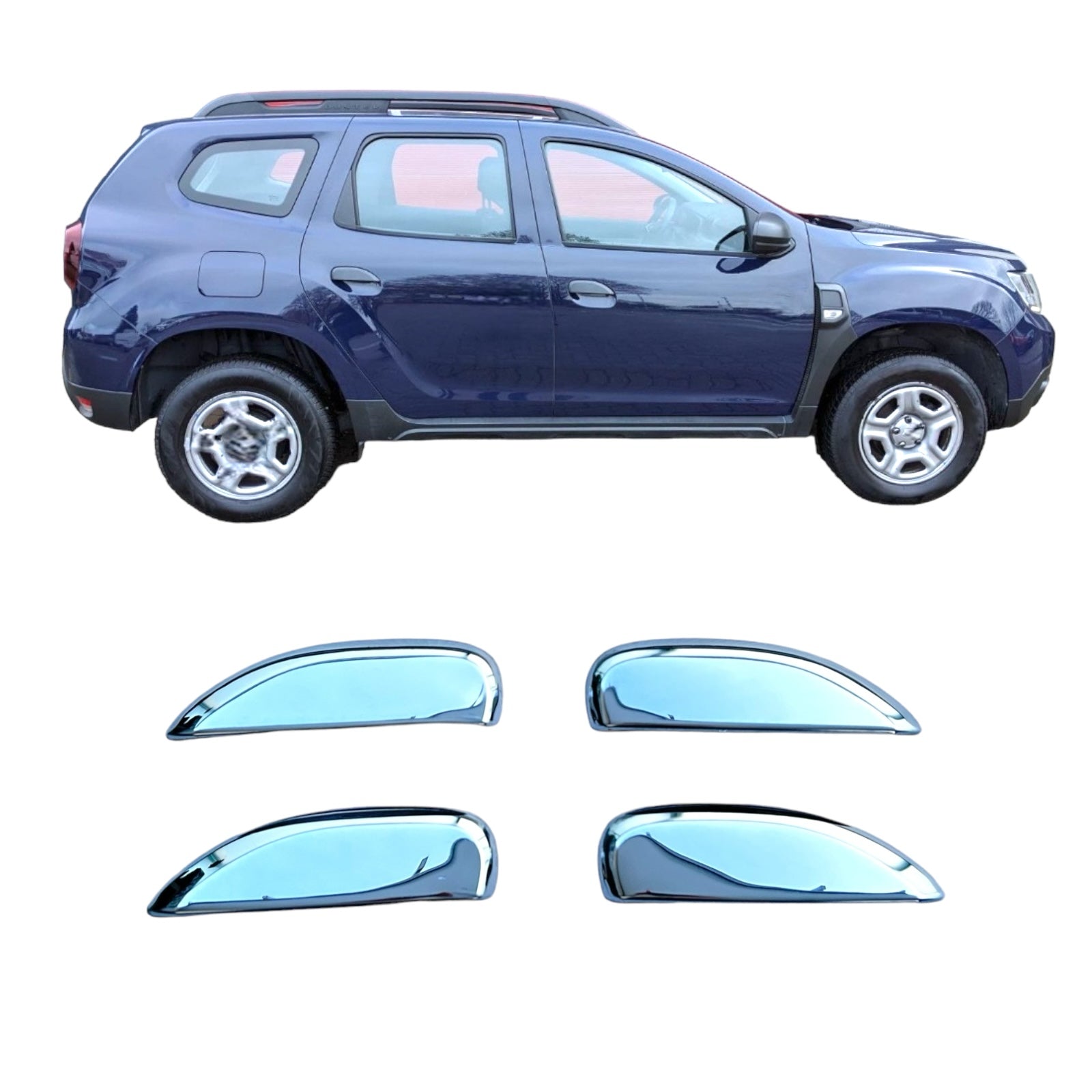 Door handle covers, door handle caps for Dacia Duster from 2018- stainless steel chrome 4pcs.