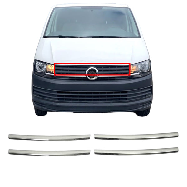 Radiator grille grill strips front stainless steel for VW Transporter T6 Bj 2015-2019 4pcs