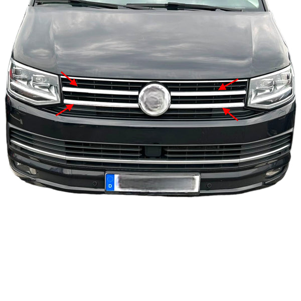 Kühlergrill Grillleisten Front Edelstahl für VW Transporter T6 Bj 2015-2019 4tlg