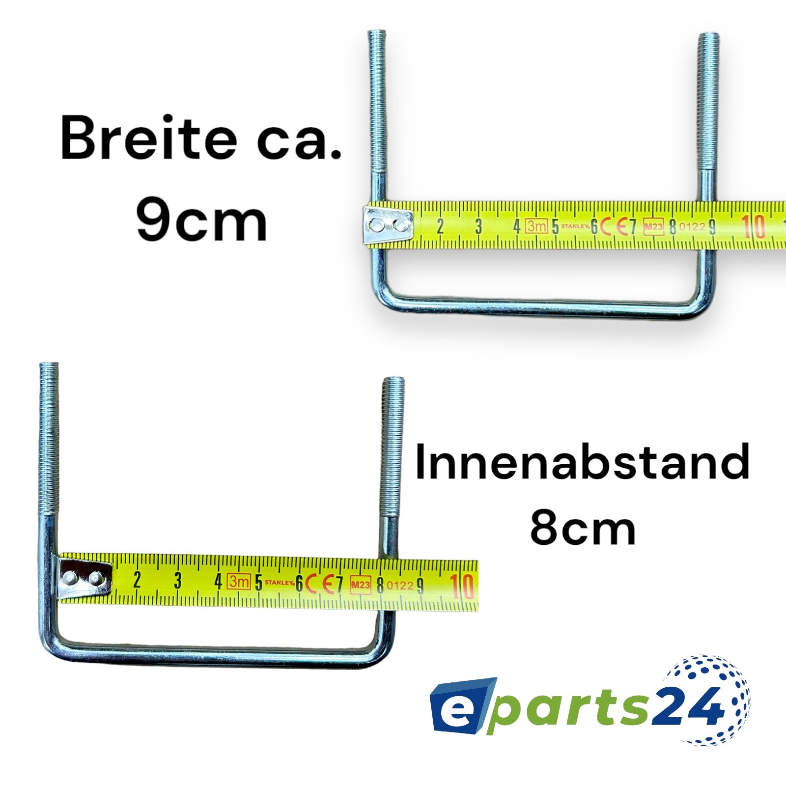 Montagesatz Befestigungssatz für Dachbox Dachkoffer 4x U-Bügel 80mm Montageset