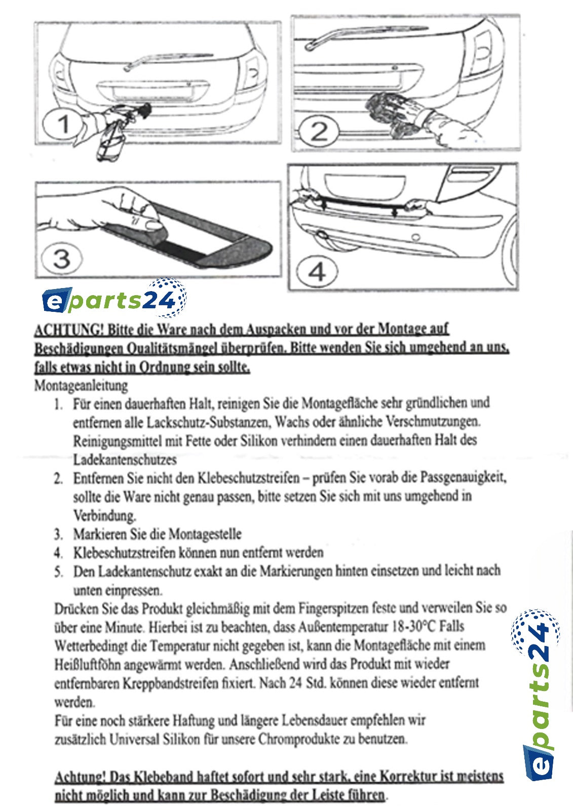 Ladekantenschutz für Ford Mondeo 4 Turnier Kombi Bj. 2010-2014 Edelstahl chrom