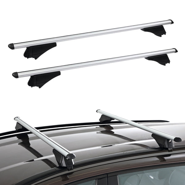 Roof rack cross bar support aluminum silver for Fiat Panda Type 169 year 2003-2012