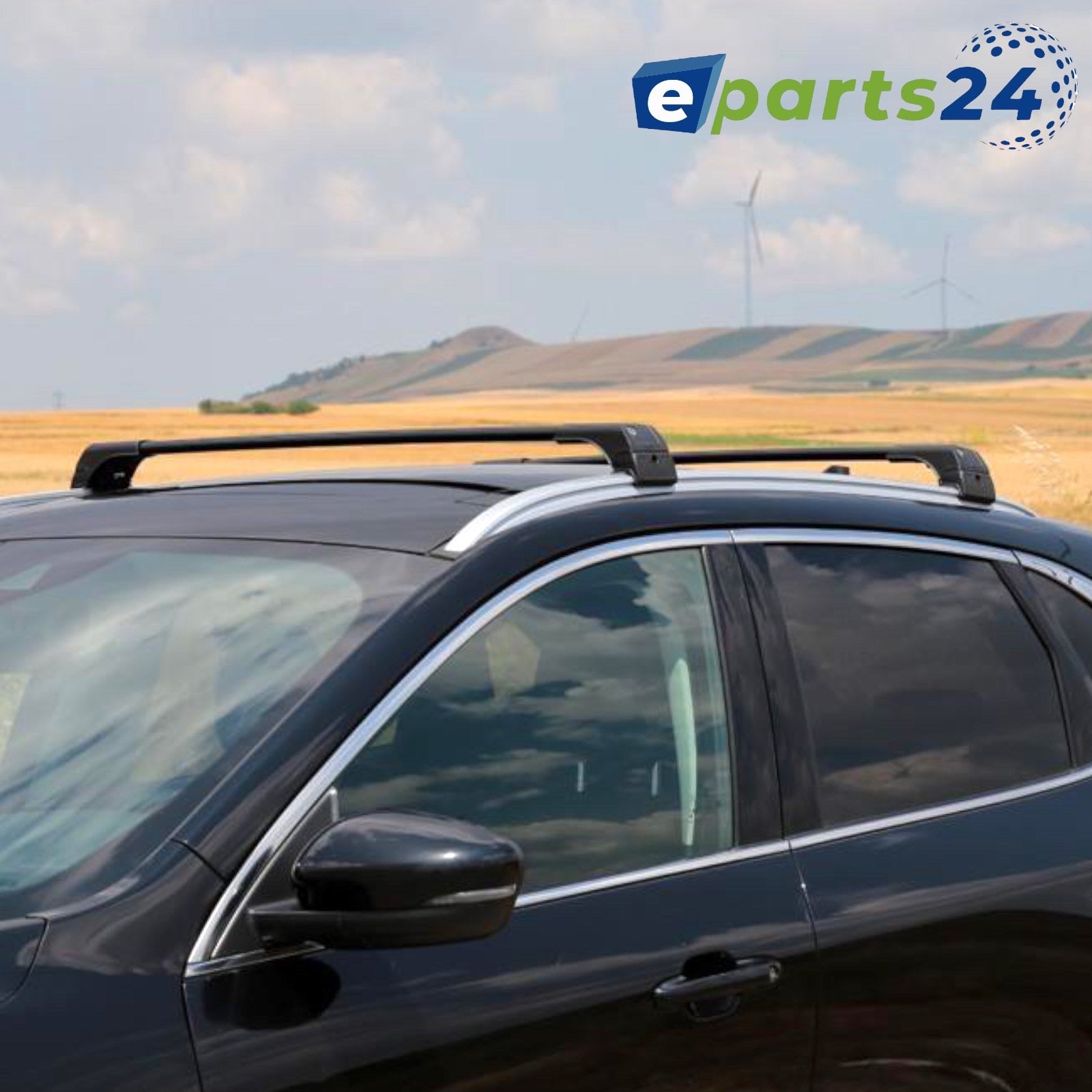 Roof rack cross bars closed for Toyota Auris station wagon 2012-2019 aluminum black