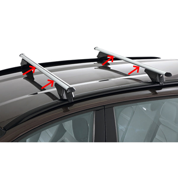 Roof rack cross bar base carrier aluminum silver for Ford Fiesta Active from 2018-