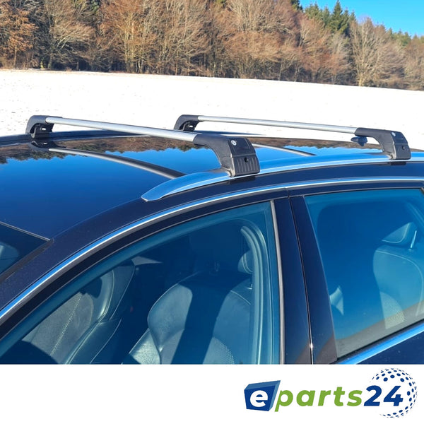 Roof rack cross bar support for Audi A6 C7 Avant year 2011-2018 aluminum silver set