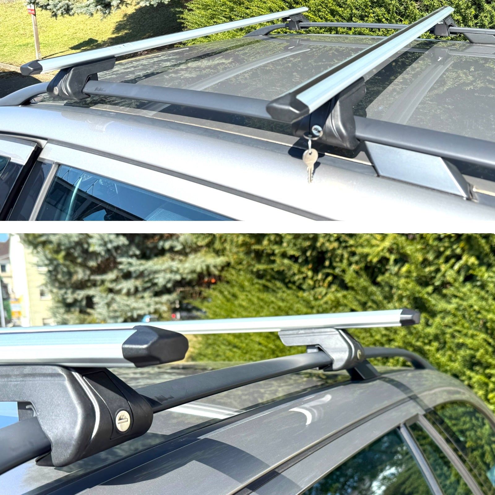 Roof rack cross bar open for Ford Focus MK1 Turnier 1998-2004 Alu