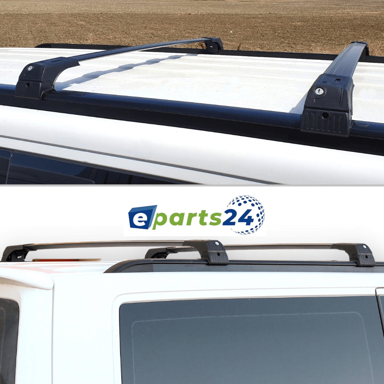 Roof rack cross bars closed black for Ford Transit Tourneo Custom 2013-