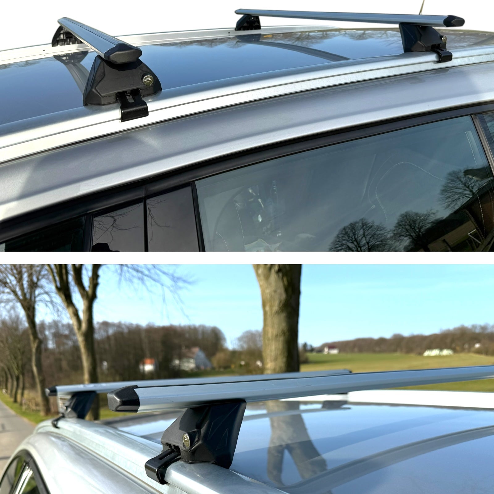 Roof rack cross bars closed for Opel Combo-e Peugeot e-Rifter silver 2023-
