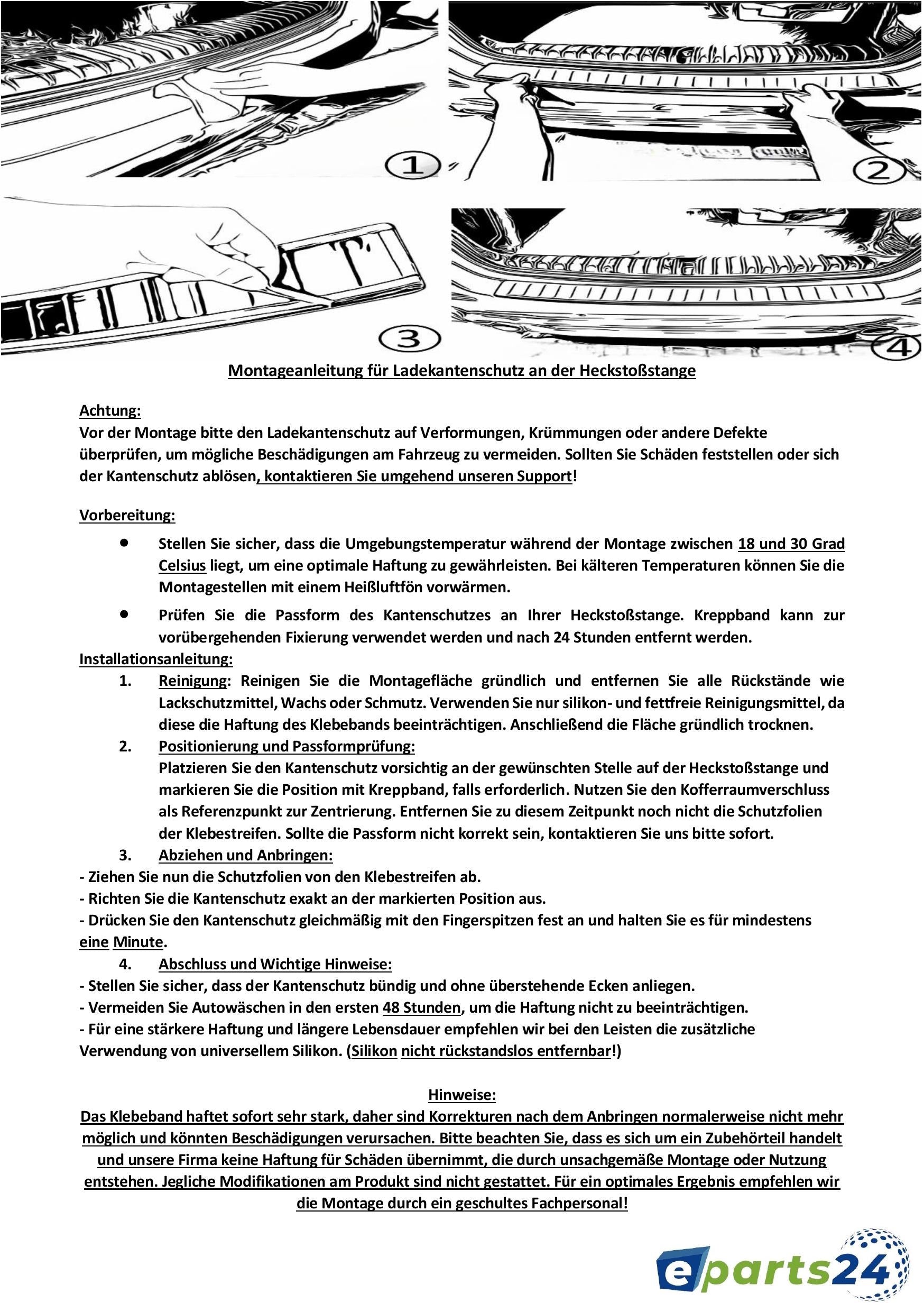 Ladekantenschutz Heckschutz aus ABS für Mercedes M-Klasse W164 ab Bj. 2005-2011