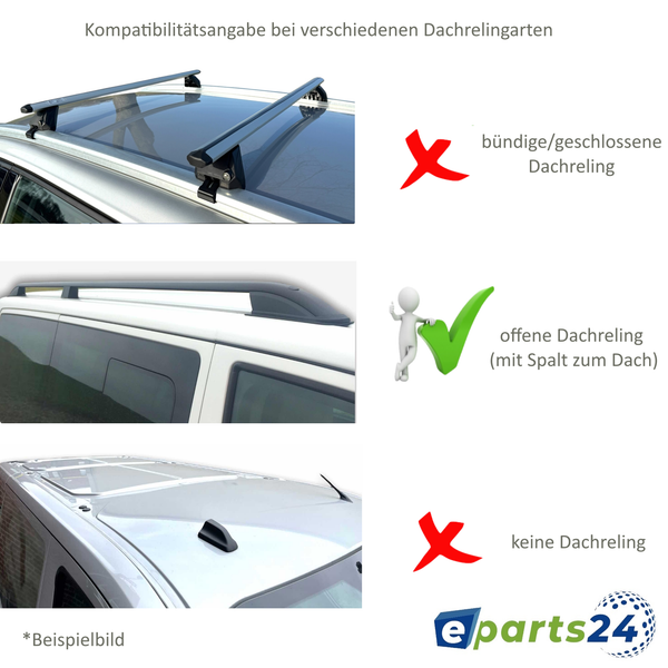 Dachträger Querträger Träger offen für VW Golf Plus 2004-2014 Alu silber
