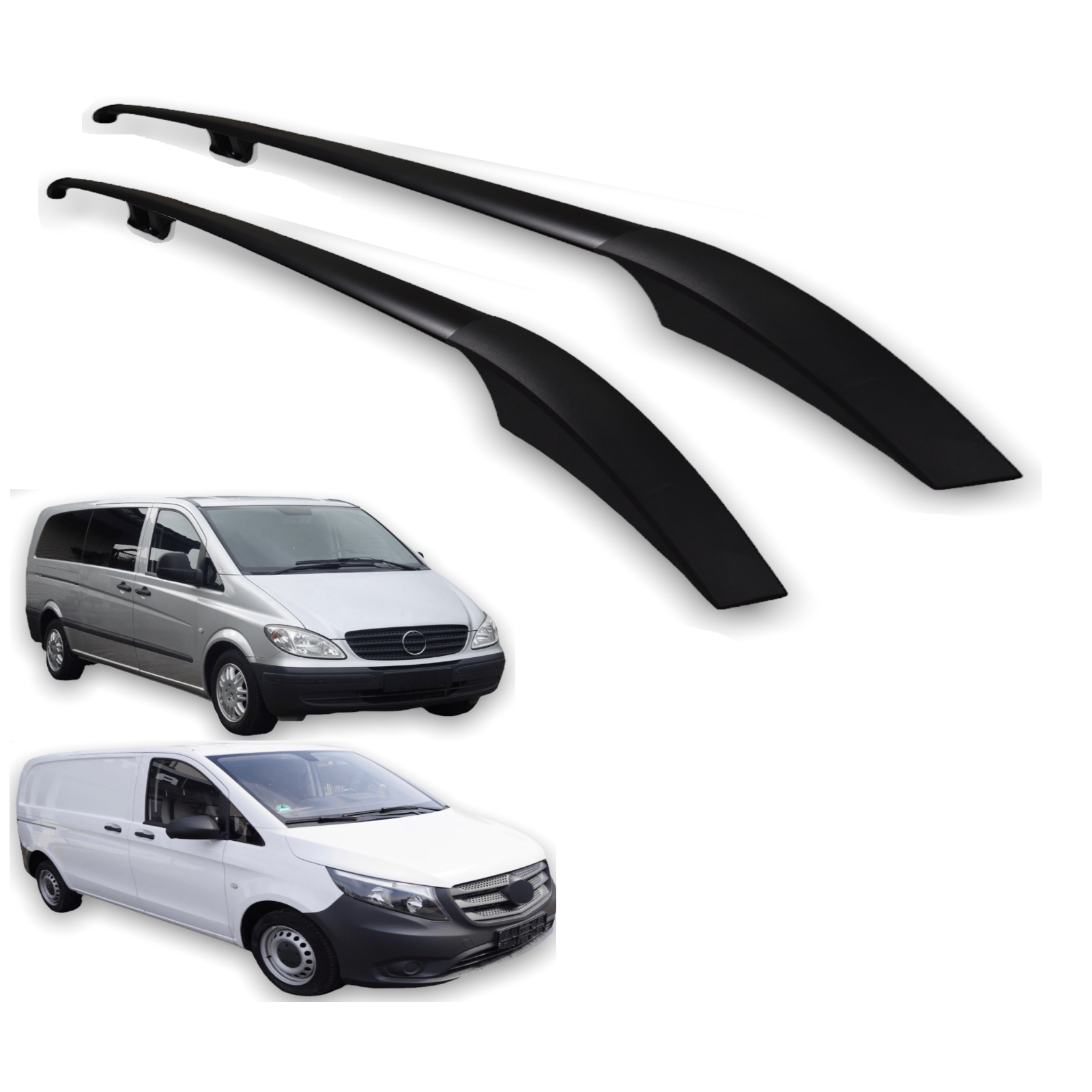 Dachreling für Mercedes Vito Viano W639 W447 2003-2024 L1 kurzer Radst. schwarz