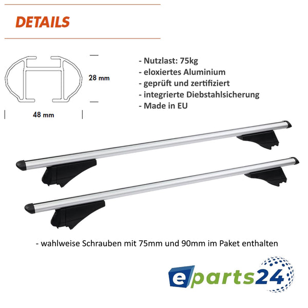 Dachträger Querträger Träger Alu silber für Nissan Qashqai J11 Bj. 2014-2021 Set