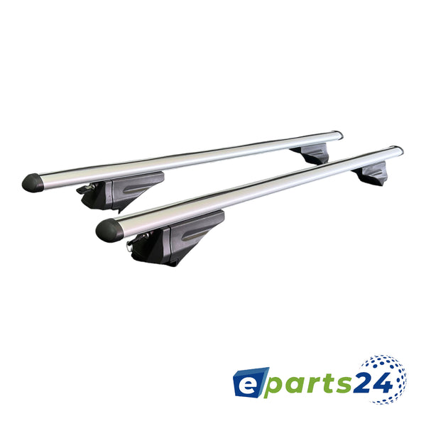 Roof rack cross bar for open &amp; closed 135cm lockable set universal silver