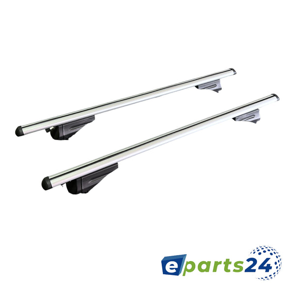 Roof rack cross bar for open &amp; closed 135cm lockable set universal silver