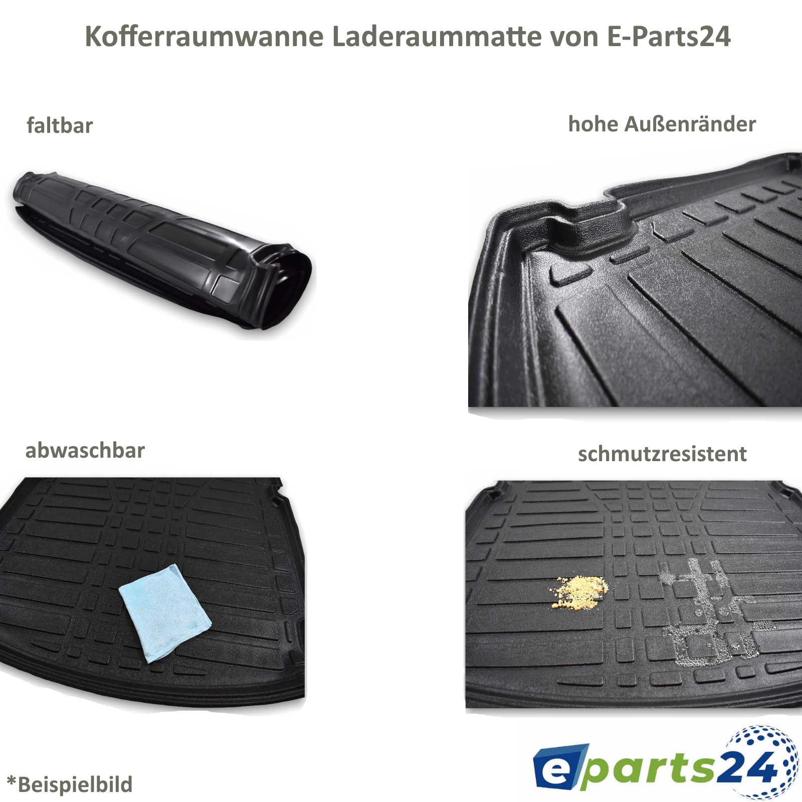 Kofferraumwanne Kofferraummatte Gummi Matte für Audi Q7 4L 2005-2015 s –  E-Parts24