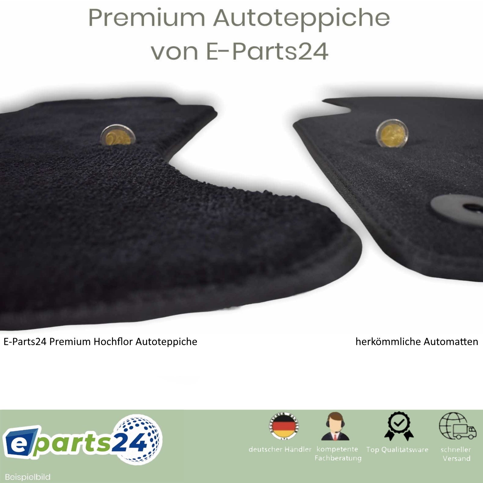 Automatten Fußmatten Velours Teppich für Mercedes C-Klasse W203 S203 2000-2007