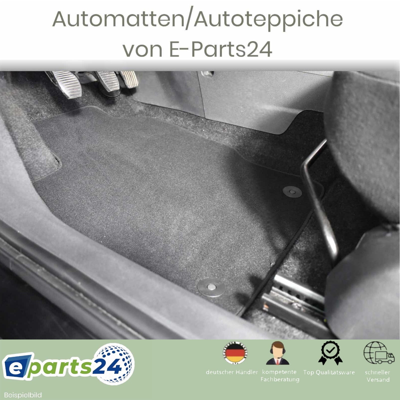 Automatten Fußmatten Autoteppich für VW Polo 9N 2003-2009 passform Set schwarz