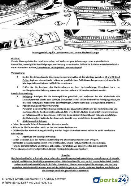 Ladekantenschutz für Mercedes Citan Tourer W420/Renault Kangoo ab 2021- glanz