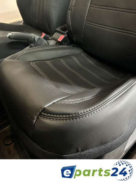 Custom seat covers 1+1 protective covers set artificial leather for VW T7 from 2021- black