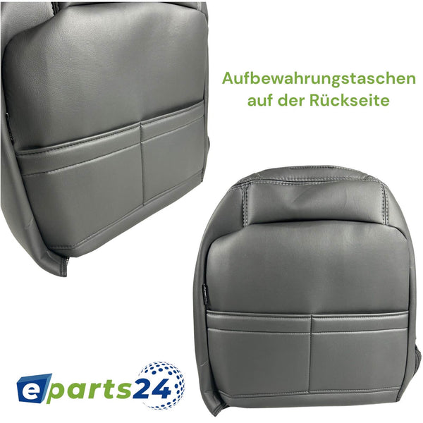 Custom seat covers 2+1 cover artificial leather for Mercedes Sprinter W906 2006-2018 black