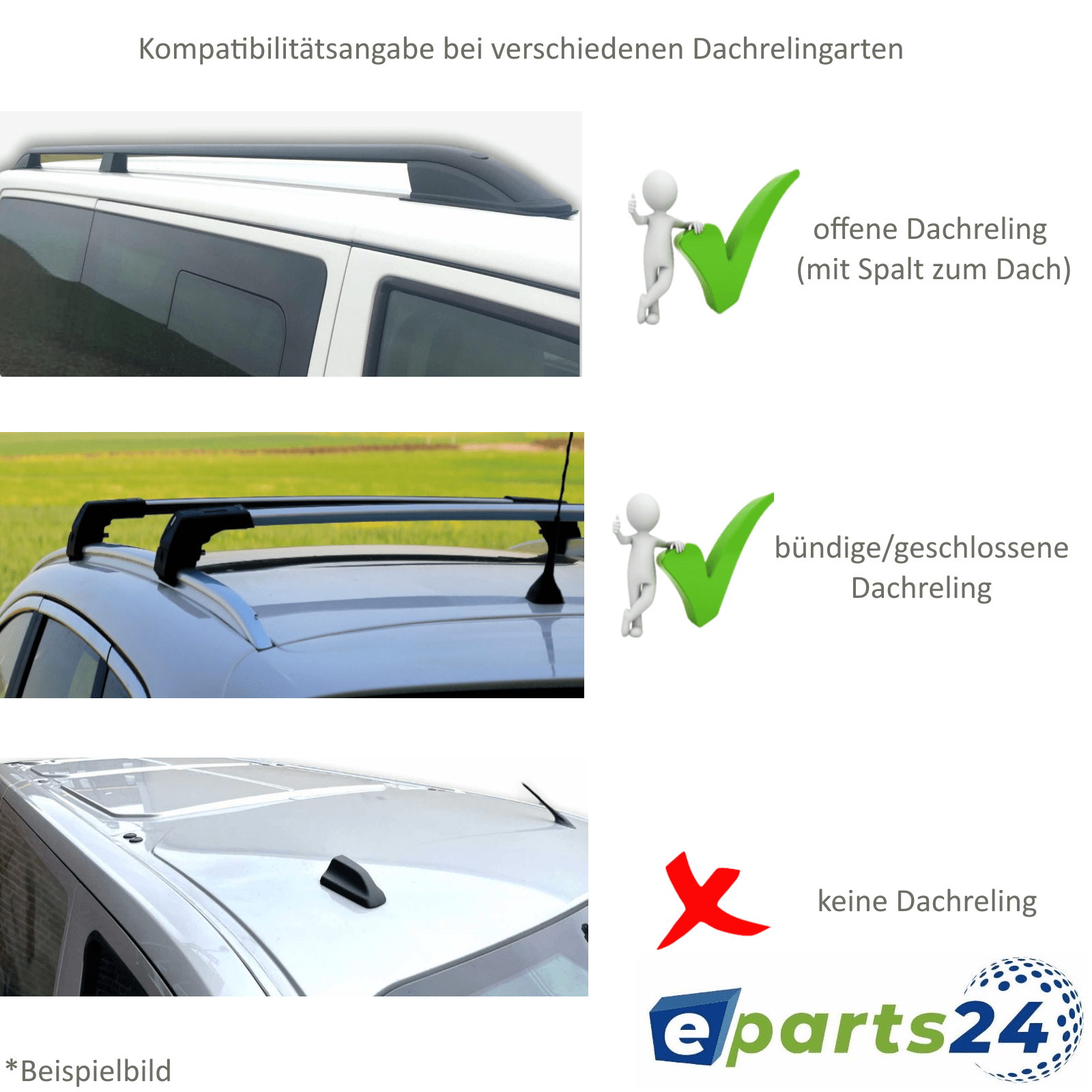 Roof rack cross bar support silver suitable for BMW 3 Series Touring F31 2012-2015