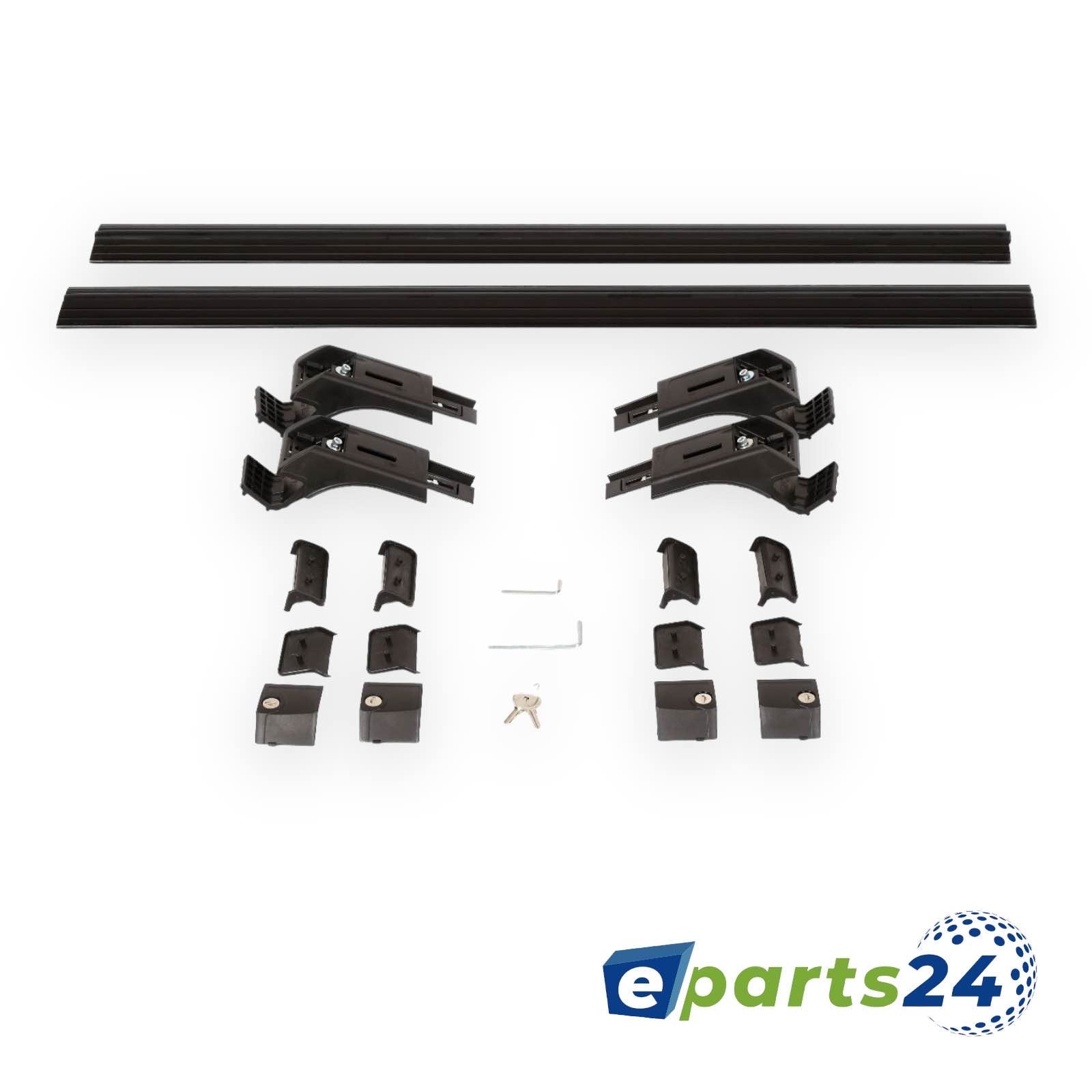 Roof rack cross bar support open suitable for Fiat Doblo from 2010- aluminum black