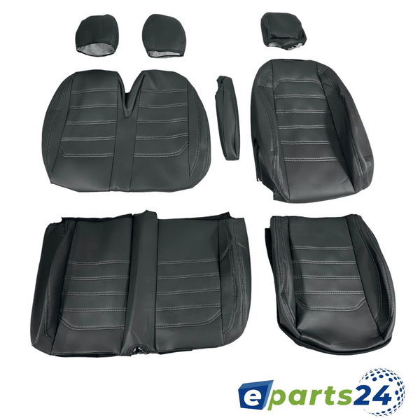 Custom seat covers 2+1 protective covers artificial leather for Ford Transit built 2006-2013 black