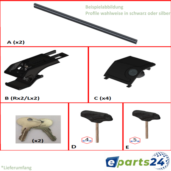 Roof rack cross bar support open for Opel Antara year 2006-2015 aluminum black