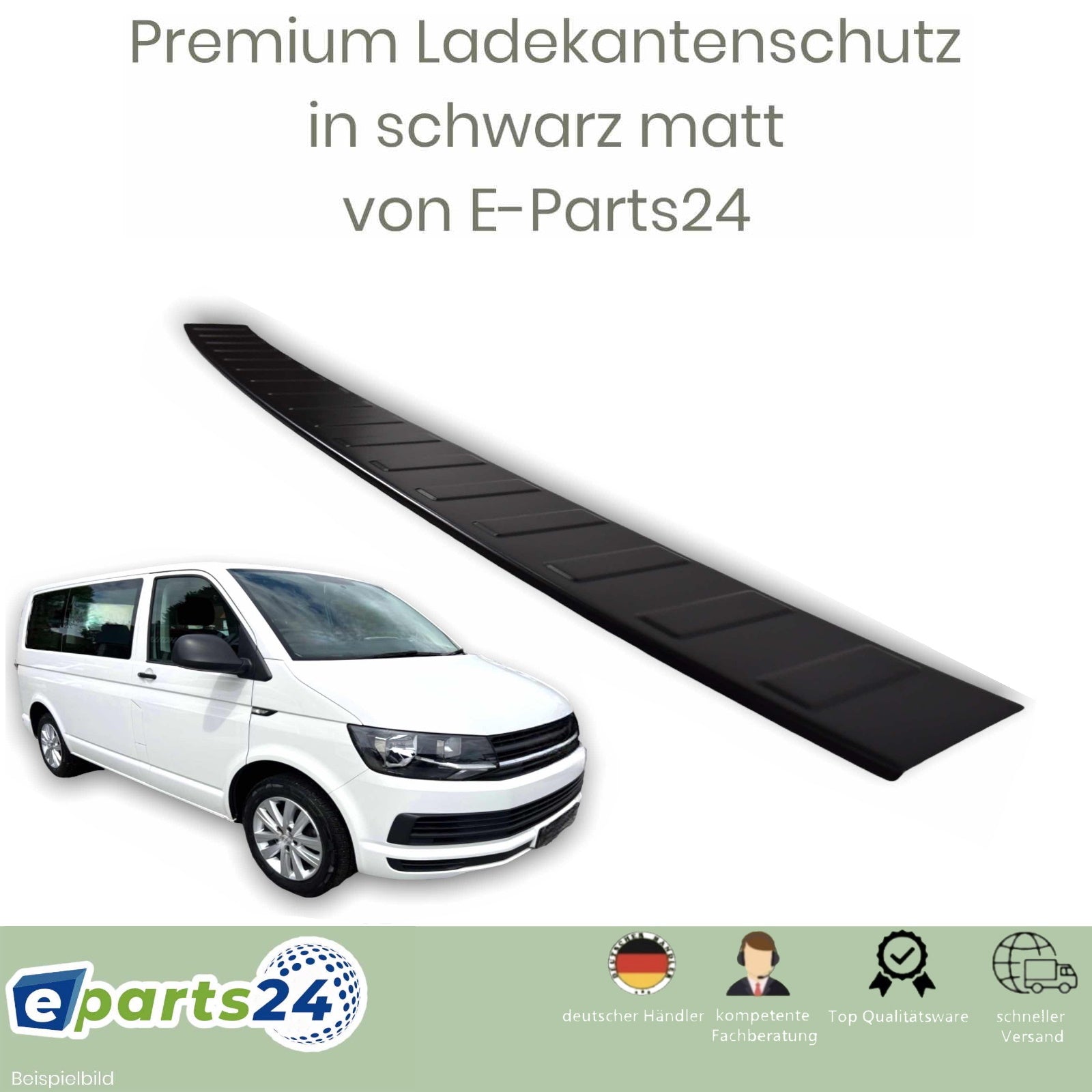 Ladekantenschutz Heckschutz für VW T6 & T6.1 ab 2015- schwarz matt pulver. 134cm