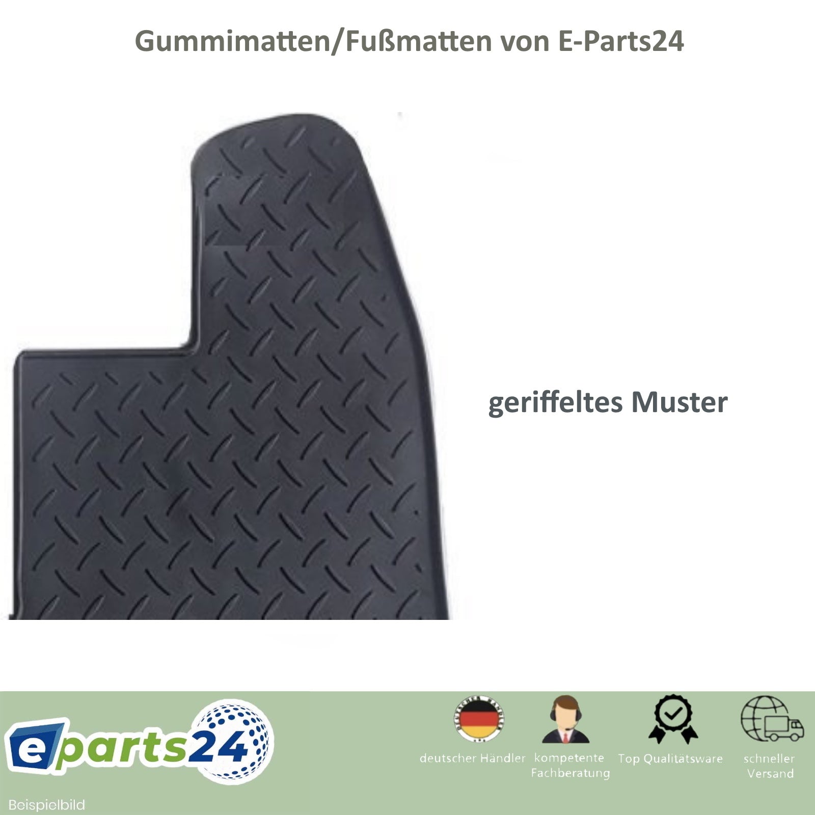 Automatten Fußmatten Gummimatten für Ford Transit Custom 2012-2022 schwarz 2tlg.