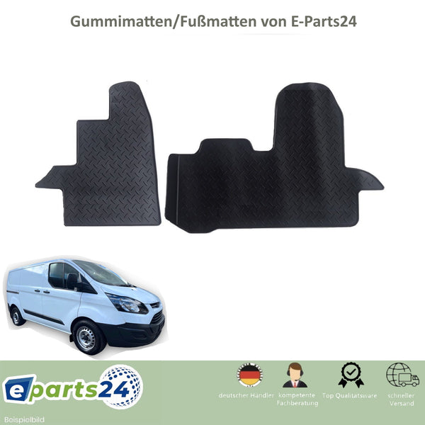 Automatten Fußmatten Gummimatten für Ford Transit Custom 2012-2022 schwarz 2tlg.