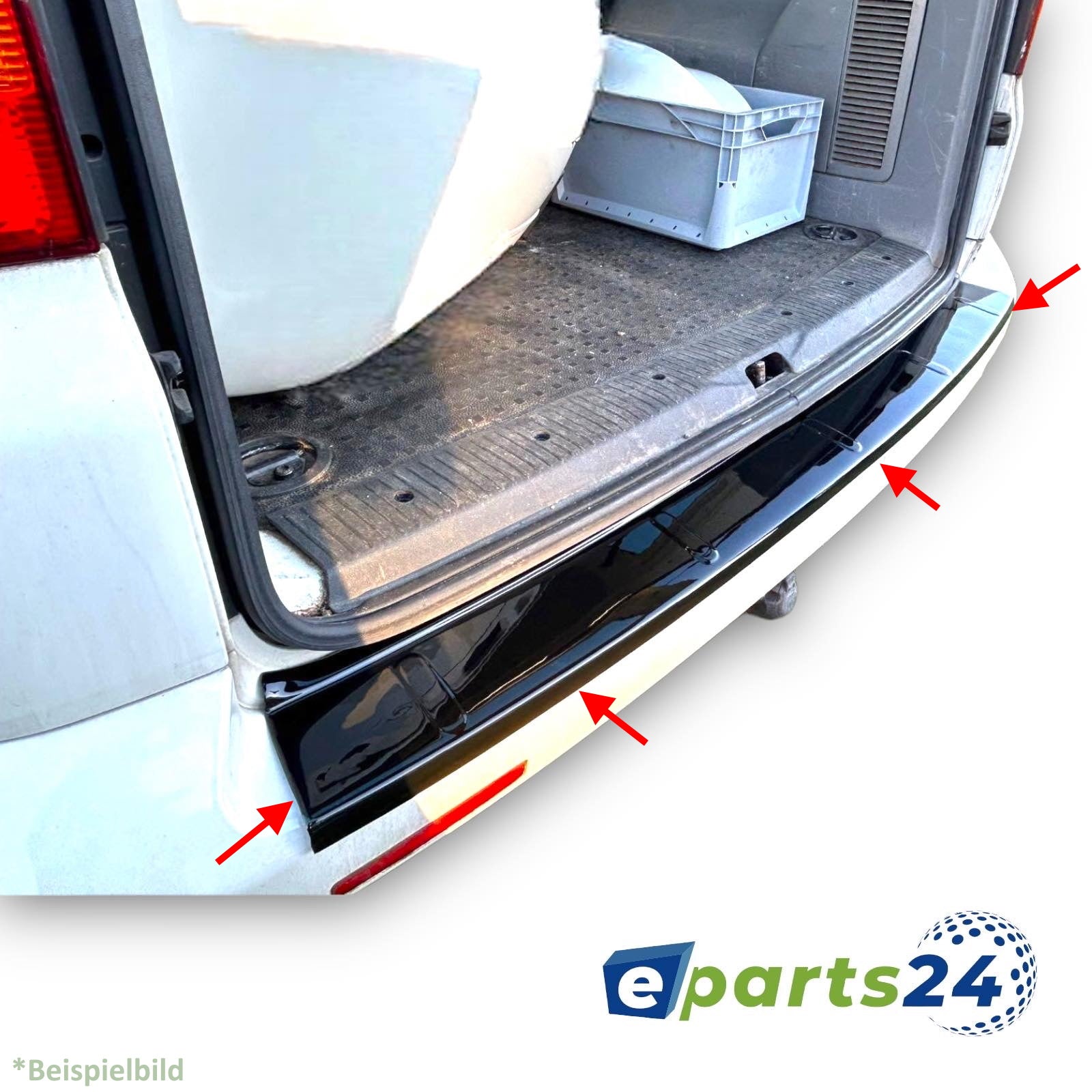 Ladekantenschutz Heckschutz ABS für VW T6 Transporter 2015-2021 schwarz  glanz – E-Parts24