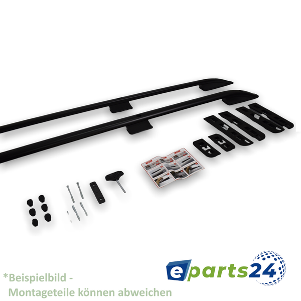 Dachreling Relingträger Träger für Ford Ranger ab Bj. 2012- Alu schwarz 2tlg.Set