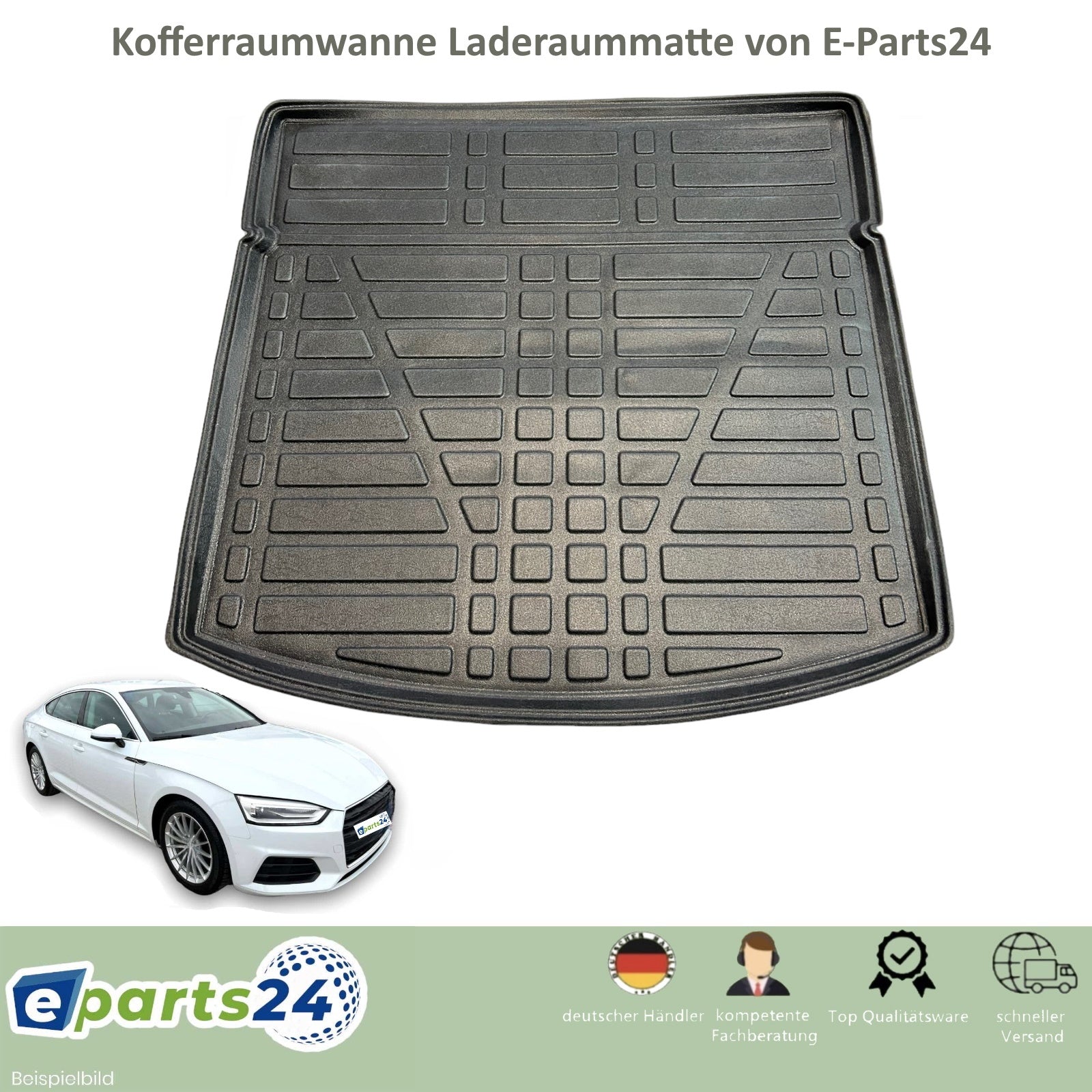 Kofferraumwanne Kofferraummatte Gummi Laderaumwanne für Audi Q2 2016- –  E-Parts24