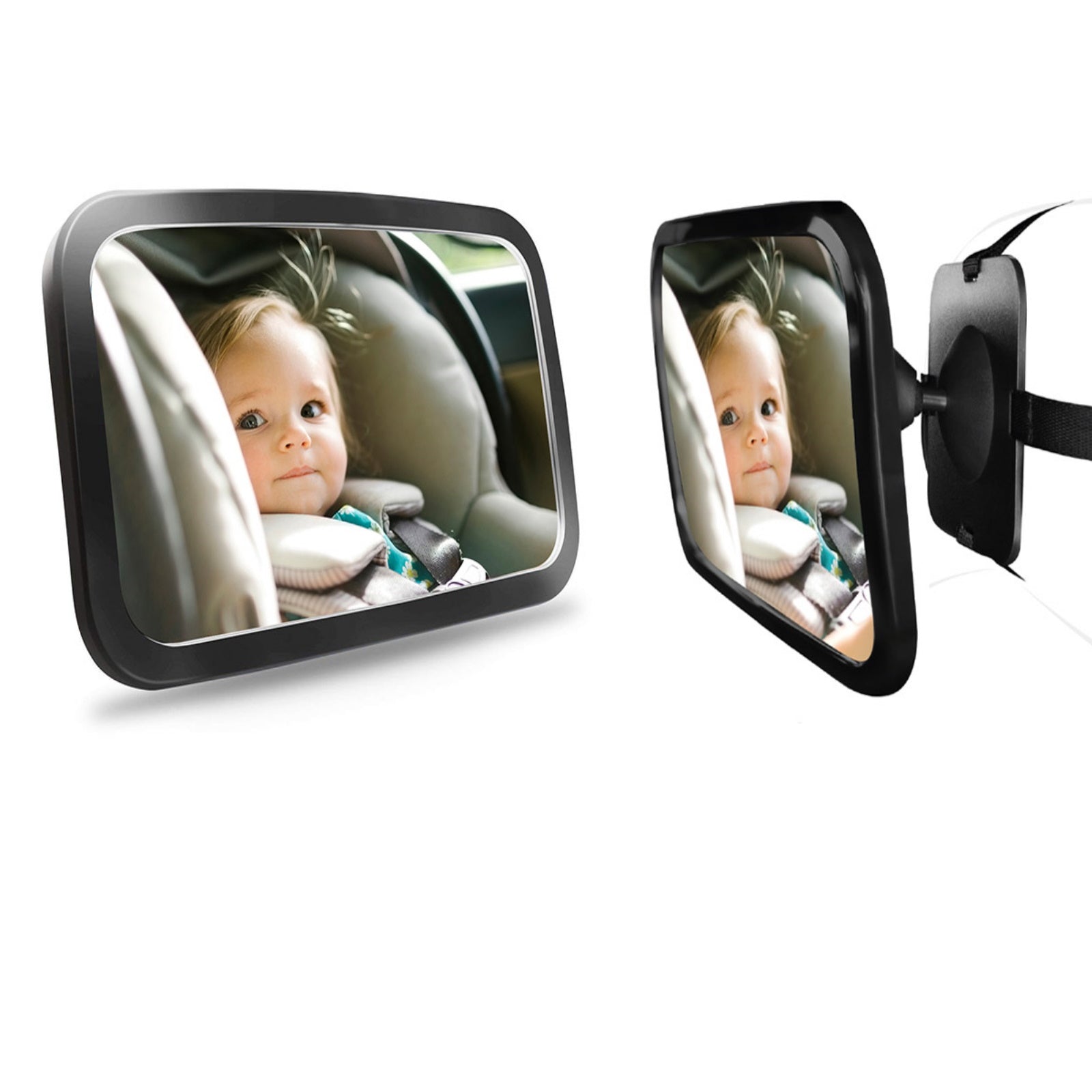 Baby Rückspiegel Rücksitzspiegel Kfz Spiegel Rücksitz Kopfstütze XXL  29x19cm – E-Parts24