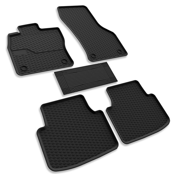 Car mats, floor mats 3D rubber mats for Skoda Kodiaq SUV from 2017-2023, 5 pieces.