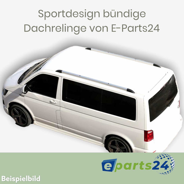 Dachreling bündig aufliegend Sport für VW T6 ab 2015- kurzer Radstand L1 silber