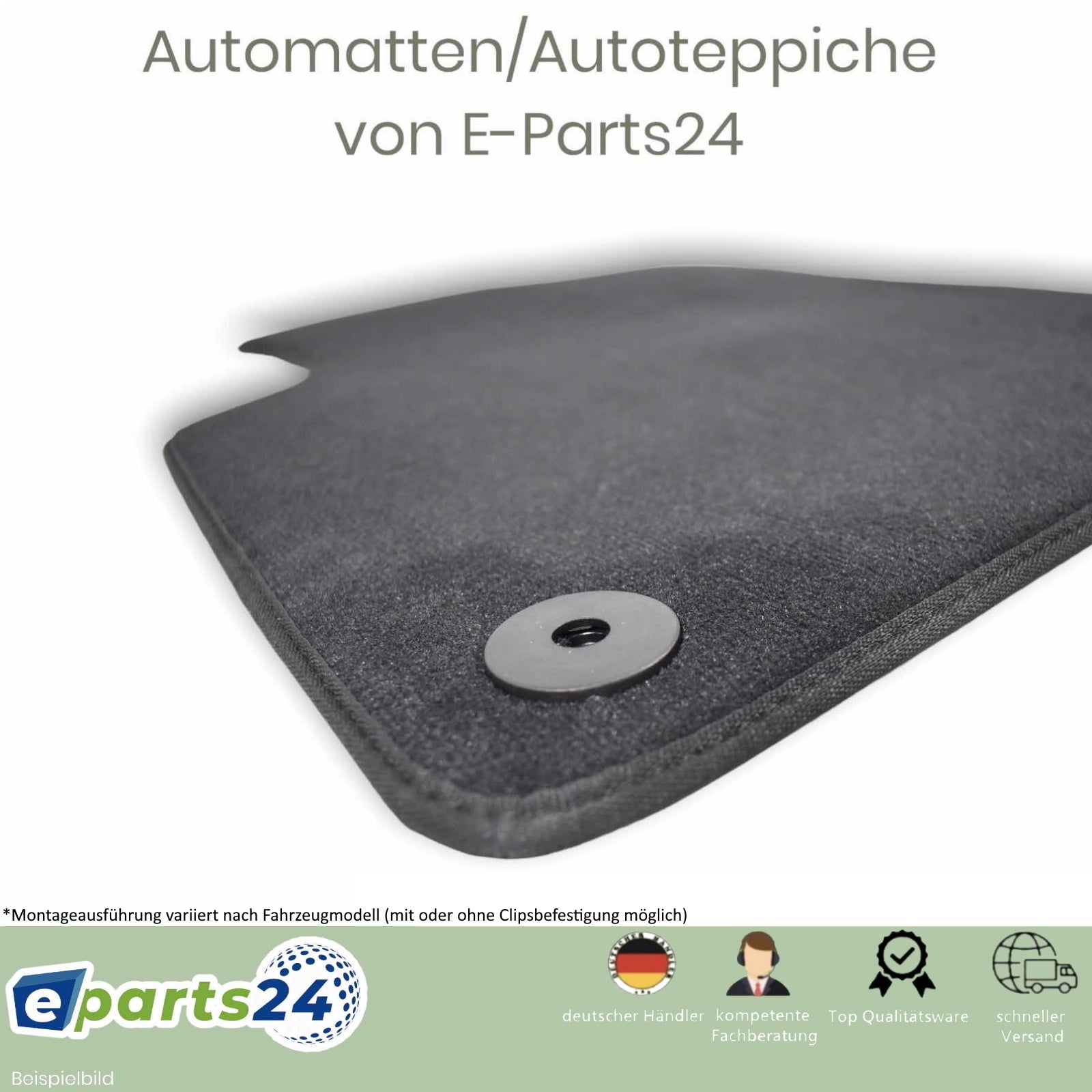 Automatten Fußmatte Autoteppich für Opel Corsa D 2006-2014 passform Set schwarz