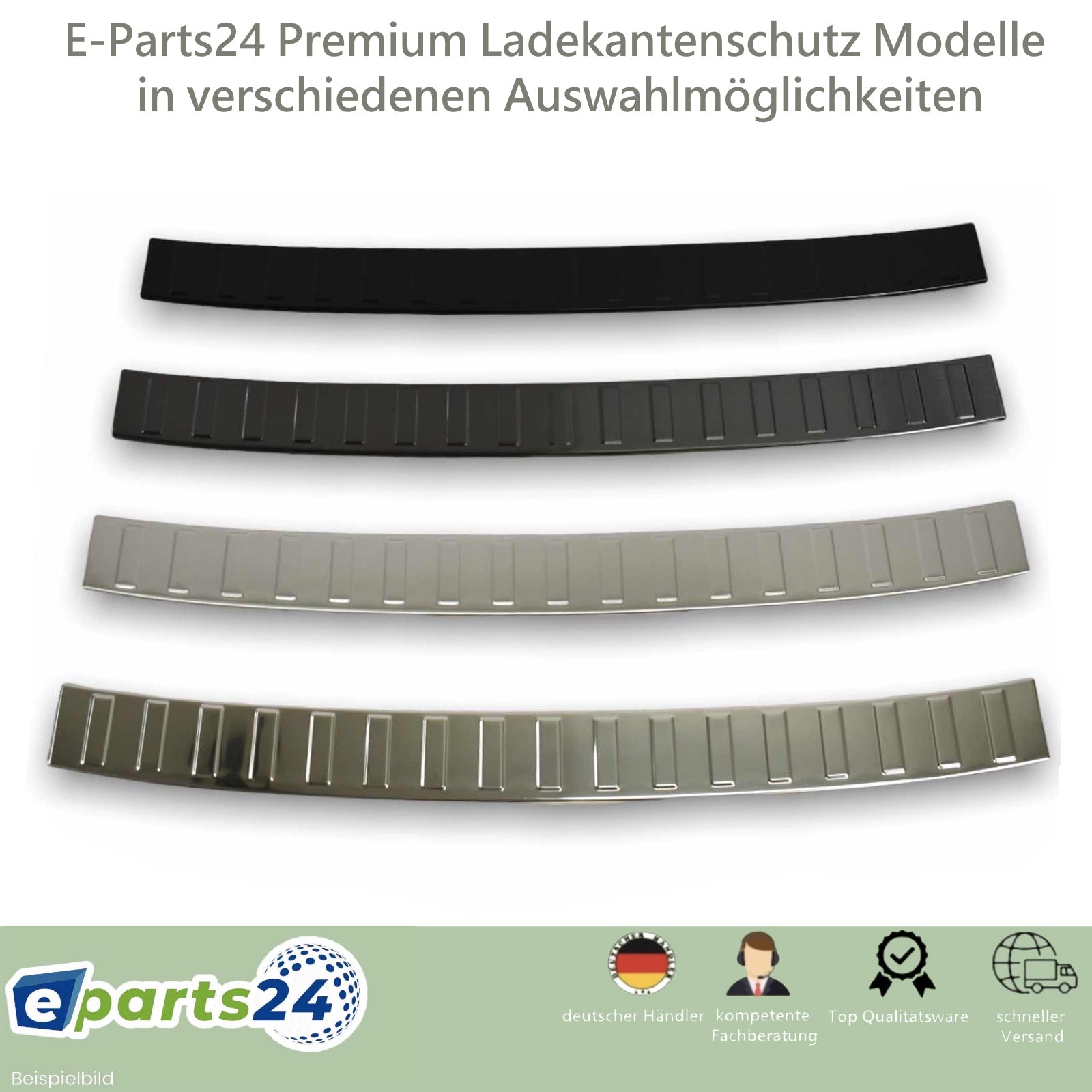 Ladekantenschutz Premium für VW T5 matt pu 2003-2015 – Edelstahl schwarz E-Parts24
